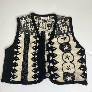 Vintage Funky 90s Sandy Starkman Cropped Sweater Vest, Large